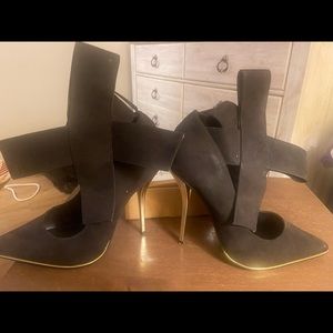 Ankle Strap Big Bow Pointy Toe Sandals High Heels Stiletto Evening Party Shoes